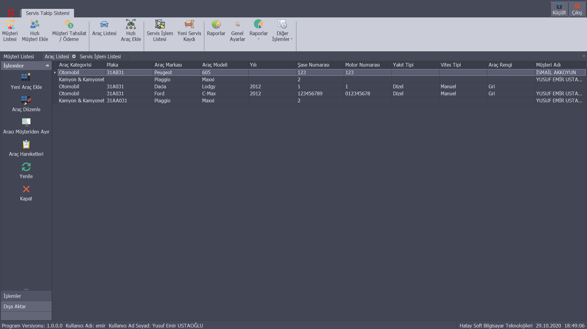 STS - Araç Servis Takip Sistemi